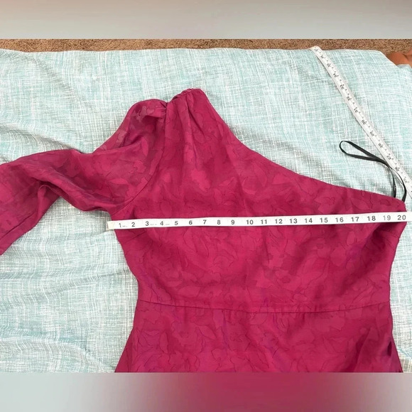 lulu’s Emogene Magenta Burnout Floral Print One-Shoulder Pink Mini Dress xL - Picture 12 of 12